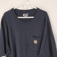 Carhartt Men’s 4XL Big & Tall Blue Loose Fit Pocket Logo Crew Neck T-Shirt