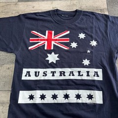 Vintage Australia T-Shirt Samsousan Designs Graphic Print Blue Mens Large