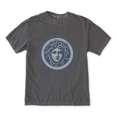 Blue Medusa Mosaic T-Shirt | Greek Mythology Gorgon Head Graphic Tee Shirt