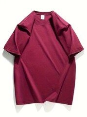 Men’s Classic Solid Plain Cotton Round Hem Scallop Essentials Tshirt S-2XL
