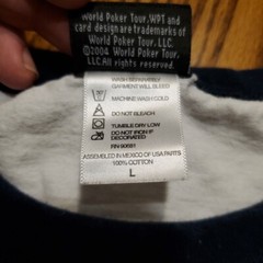 World Poker Tour Ringer TShirt Mens Large 2004 No Limit Player Texas Hold Em