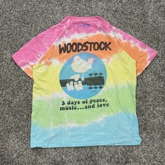 Liquid Blue 2016 Woodstock Tie Dye Band Tee Shirt Mens L Rainbow Music Festival
