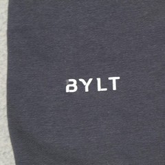 BYLT Shirt Mens Small Navy Drop Cut S/S Lux Curved Hem Premium Stretch Tee
