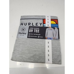 Hurley Mens Regular Fit Long Sleeve UV Tee Grey Poly Blend Athletic Size Small