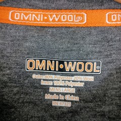 Omni Wool Mens Base Layer Crew Top Large Heathr Gray Thermal Long Sleeve T Shirt