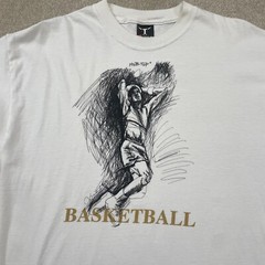 Vintage Basketball Art Sketch Dunk T Shirt Men’s Large Graphic Sports Hob Top