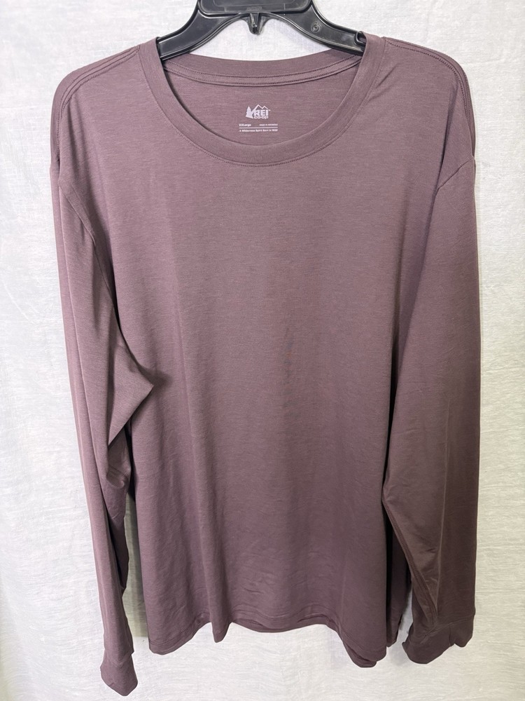 REI Co-Op Men’s NWT Purple Active Layering Tee Long Sleeve Crew Neck Size XXL