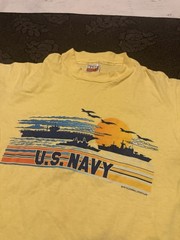 Vintage 1979 US Navy Single Stitch Cotton Tee Hanes Beefy T Size M