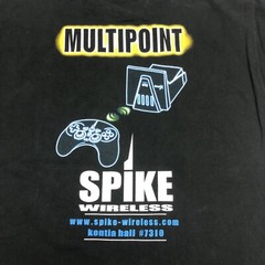 Spike Wireless Vintage Gaming Tech Black Double Sided T Shirt Mens Size XL