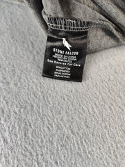 Stone Falcon Men Shirt XL Gray Striped Short Sleeve V Neck Casual Relaxed Fit