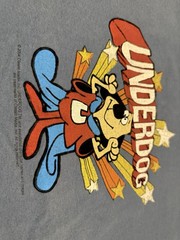Vtg Y2k Underdog Shirt L Gildan Blue Cartoon Graphic 2004 Classic Media Cotton