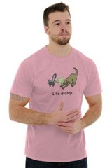 Life Is Crap Funny Dog Skunk Sprayed Smell Womens or Mens Crewneck T Shirt Tee