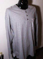 DULUTH Trading Gray Long Sleeve “Longtail T” Henley Shirt Men’s Size 2XL NWT
