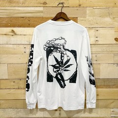 Palace Chronicles Shirt Mens Large White Graphic Long Sleeve Crew Neck Top