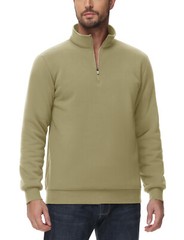 Men’s 1/4 Zip Sweatshirt Sherpa Lined Fleece Pullover Heavyweight Winter Sweater