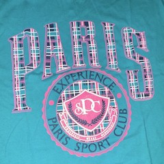 Paris Sport Club Teal Graphic Logo Knit Crew Neck Men’s T-Shirt One Size