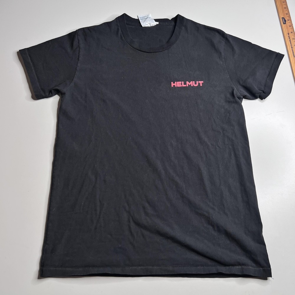 Helmut Lang Shirt Mens XL Black In Lang We Trust Graphic Slogan Tee 2018