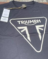 Triumph Helston T-Shirt Mens XL Jet Black Spellout Logo Cotton Short Sleeve