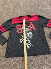 Sons Of Anarchy Mens Shirt Size XL Red Black Long Sleeve Cotton Blend SOA