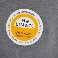 No Limbits Drirelease Freshguard Tee Shirt Mens Large Gray Logo Crew Neck