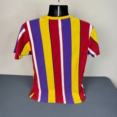Karl Kani T-Shirt Mens Small Vertical Stripe Signature Logo Streetwear Hip Hop