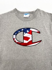 Champion Shirt Men Teens Medium Gray Short Sleeve Pull on Logo