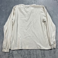 DISNEY Waffle Knit Thermal Long Sleeve Shirt Mens XL Cream Mickey Mouse Logo