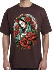 Mexican Heritage Guadalupe Brown Men’s T-Shirt Small To 3X-Large