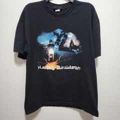 Vintage 1999 American Biker Wolf Shirt Harley Davidson Germany Motorcycle Tee XL