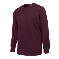 Cotton T- Shirt Crew Neck Long Sleeves Men’s Shirts Ribbed Cuff and Neck Solid