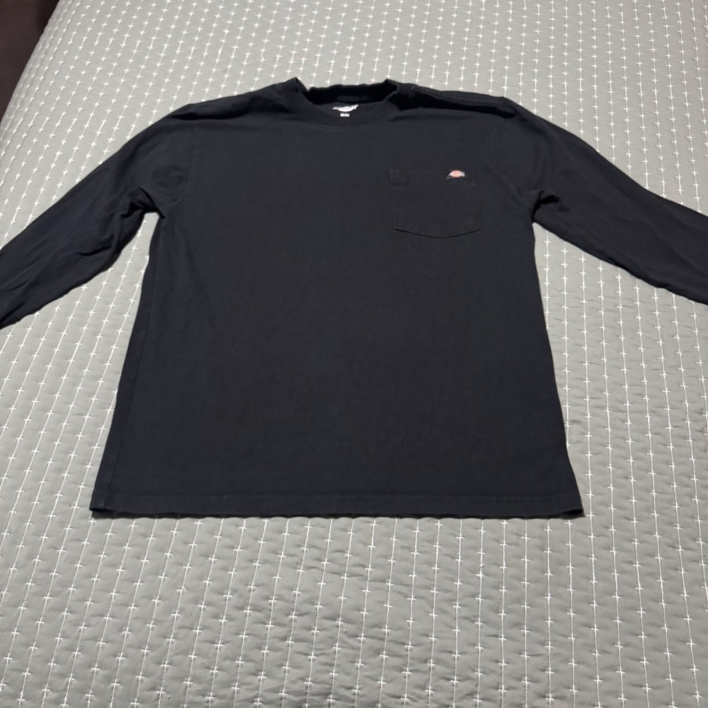 Dickies Men’s Long Sleeve – Black Size Medium Cotton Preowned Workwear Casual