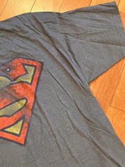 Superman T Shirt Mens XXL 2XLB Lightweight Stretch Faded Symbol Blue