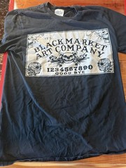 Black Market Art Co. Vintage Ouija Board T-Shirt Size Medium Black