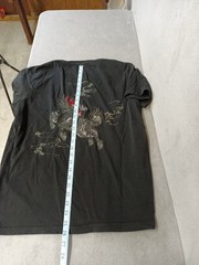 Fashion Dragon Trend Shirt Men’s Medium Embroidery Lined Short Sleeve Luxury