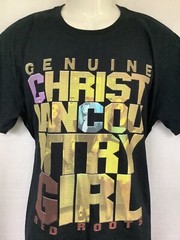 RED ROOTS Genuine Christian Country Girl concert tour black 2 sided t shirt XL