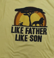 Disney Mens Lion King Like Father Like Son Mufasa Simba Yellow Shirt New Large
