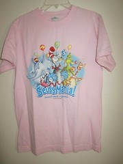 Vintage Dr Suess Mania Shirt women S pink front back all character graphic RARE