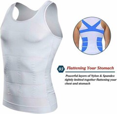 Mens Body Shaper Slimming Shirt Tummy Vest Compression Muscle Tank Top Shapewear