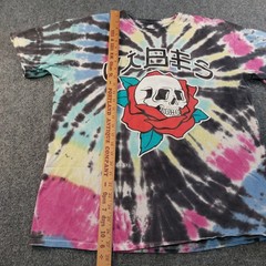 Vibes Skull Rose Tie Dye T-Shirt Mens Large Multicolor Psychedelic Graphic