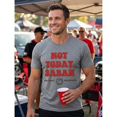 Sheshow Grey Not Today Saban Georgia Bulldogs Graphic Tee Medium