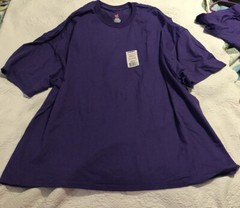NWT Pair Unisex Adult 62″ Chest/Bust Size 5XL T-shirt Tops Soild Purple S/S AsIs