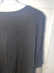 Structure Long Sleeve Waffle Knit Double Shirt Black Castle Size XL Y2K Goth D