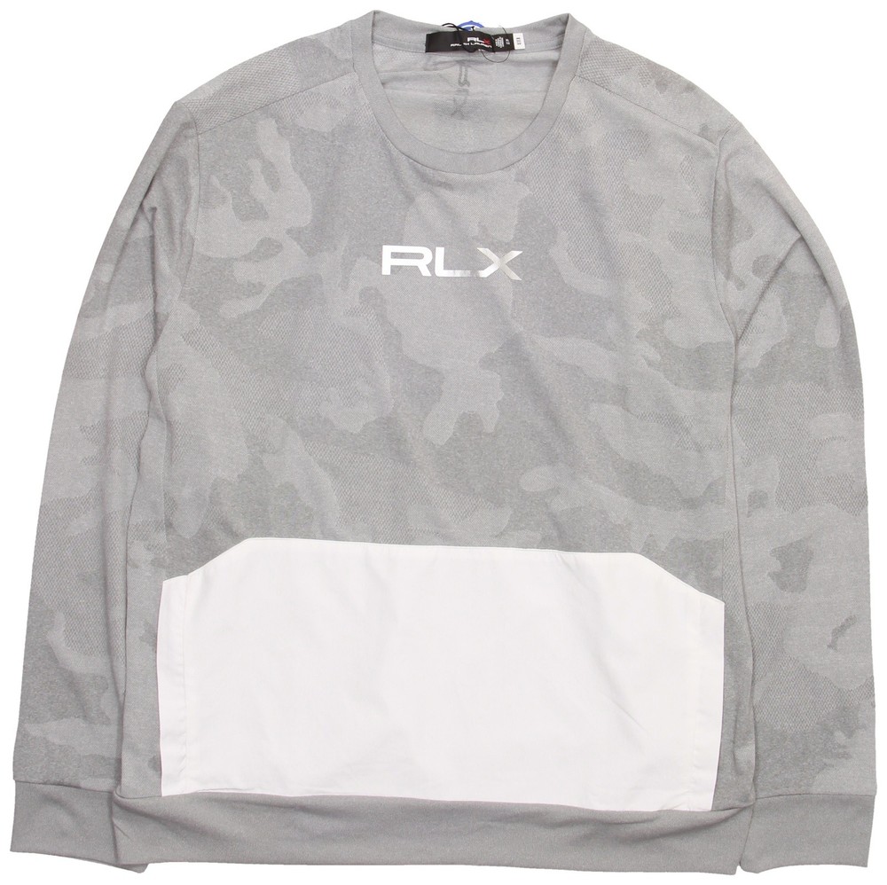 RLX Ralph Lauren Grey Camo T-Shirt, M, Recycled Polyester, Textured Weave