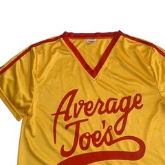 Average Joes Men’s Size M Dodgeball Yellow V-Neck Costume Satin Shirt Jersey