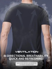 Fitness sportswear men’s casual round neck T-shirt thin section quick-drying bre