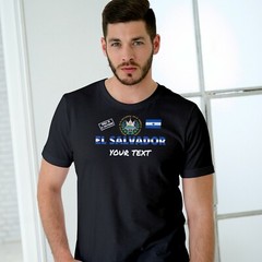 Made In El Salvador Black T-Shirt camiseta with Free custom text(optional)