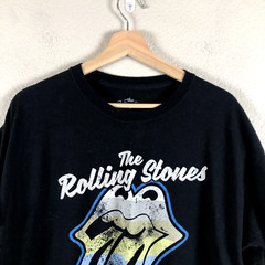 The Rolling Stones Shirt Adults Large Black Graphic Band Rock Pullover Tee Mens