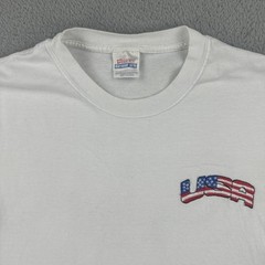 Vintage Hanes Heavyweight 50/50 Large White T Shirt 9-11-01 God Bless America