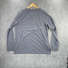 G H Bass & Co Henley Shirt L Mens Long Sleeve Blue Buttons Casual Outdoor