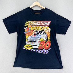Chinatown Market T-Shirt Mens Large Black Racing Gear Graphic Tee Y2K Nascar